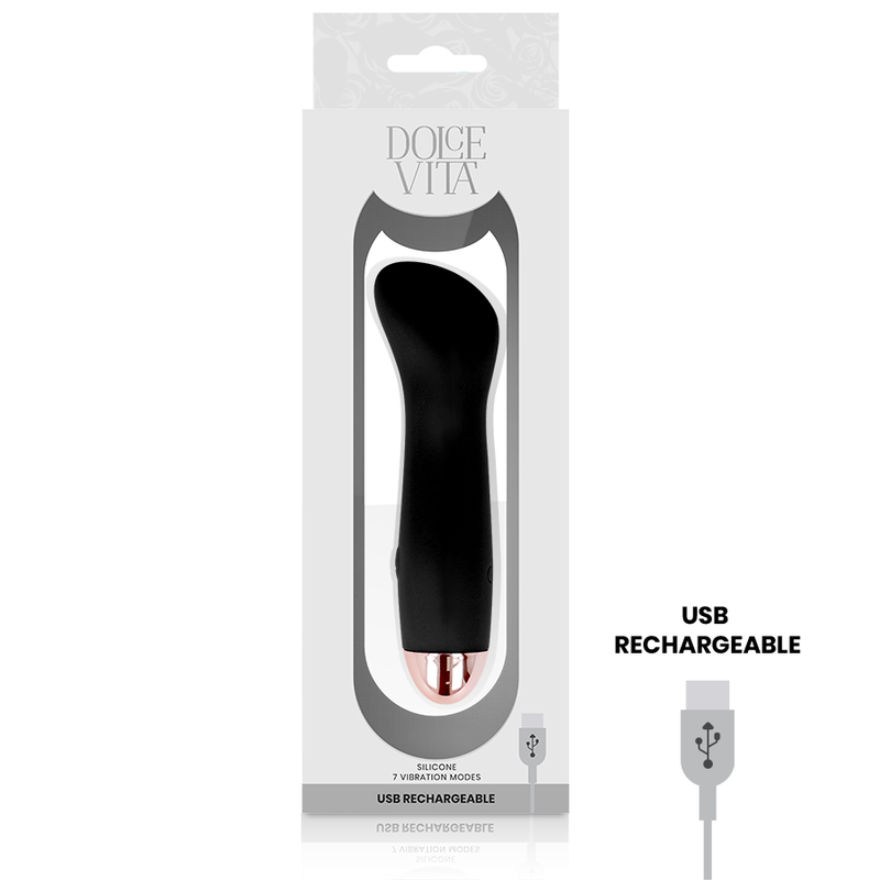 DOLCE VITA - RECHARGEABLE VIBRATOR ONE BLACK 7 SPEED - Afbeelding 3