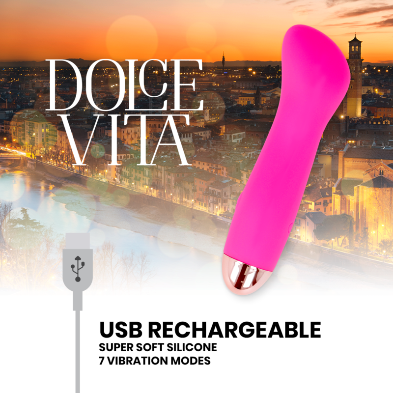 DOLCE VITA - RECHARGEABLE VIBRATOR ONE PINK 7 SPEED - Afbeelding 2