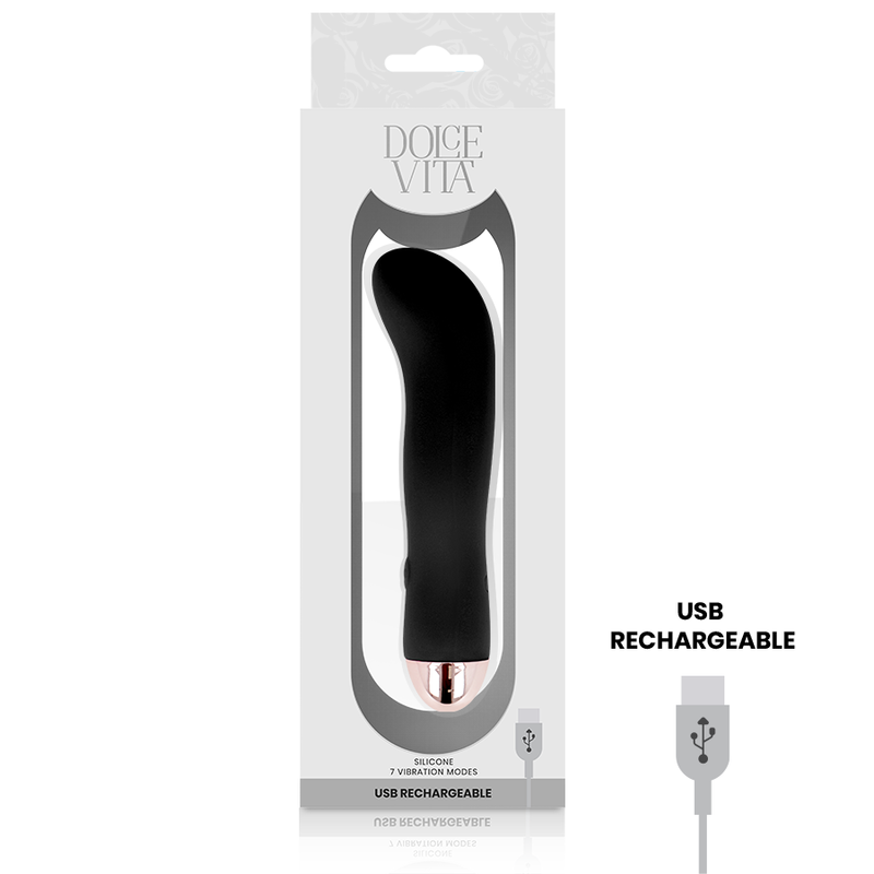 DOLCE VITA - RECHARGEABLE VIBRATOR TWO BLACK 7 SPEED - Afbeelding 3