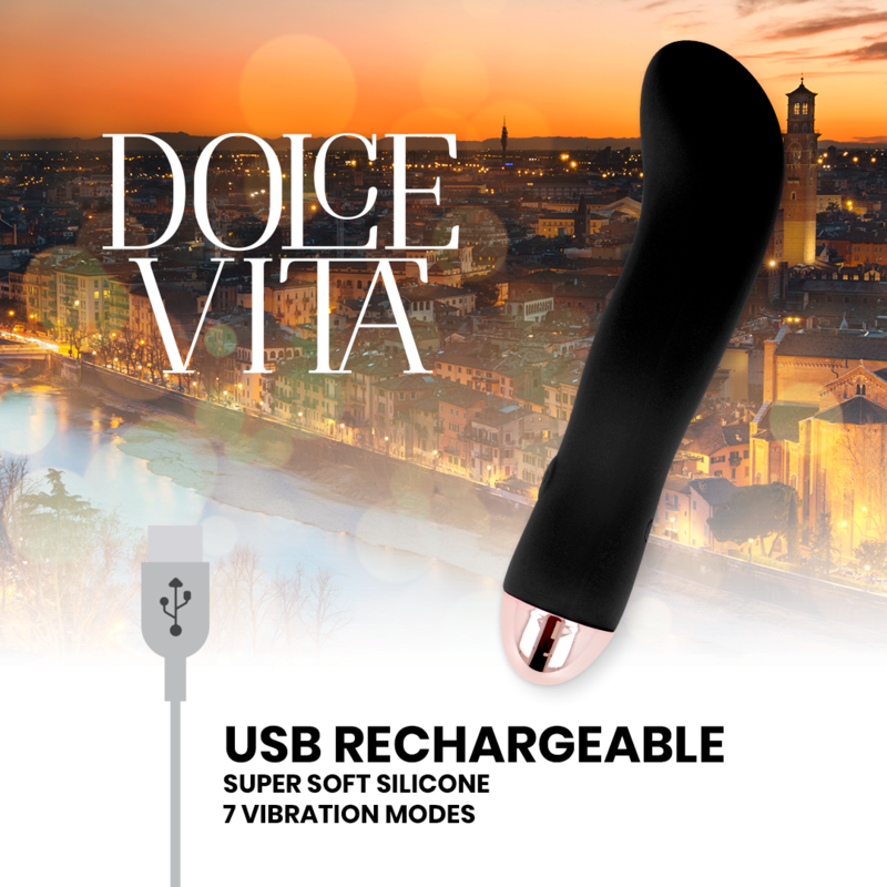 DOLCE VITA - RECHARGEABLE VIBRATOR TWO BLACK 7 SPEED - Afbeelding 2