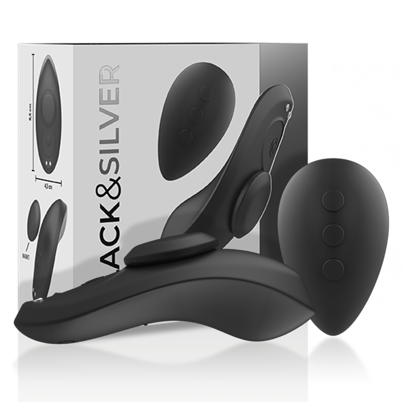 BLACK&SILVER - PRESTON RECHARGEABLE SILICONE VIBRATOR PANTIE BLACK - Afbeelding 3