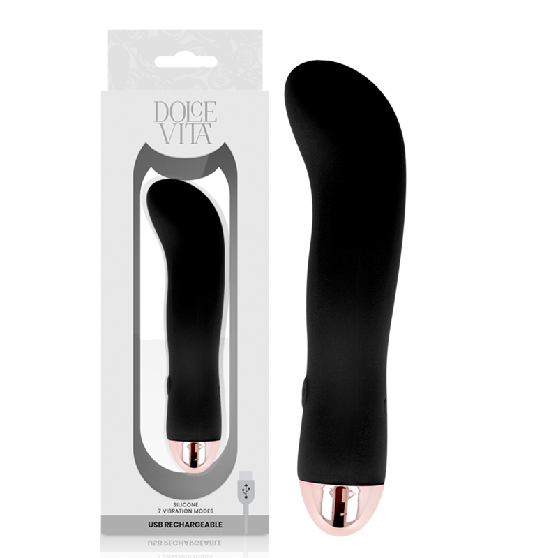 DOLCE VITA - RECHARGEABLE VIBRATOR TWO BLACK 7 SPEED - Afbeelding 5