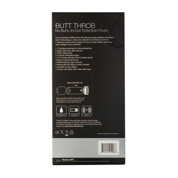 ROCKS-OFF - BUTT THROB P-POINT STIMULATOR 7 SPEEDS BLACK - Afbeelding 3