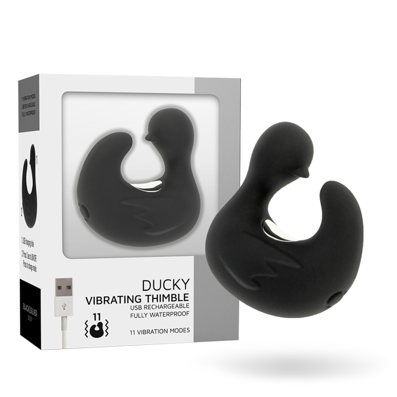 BLACK&SILVER - DUCKYMANIA RECHARGEABLE SILICONE STIMULATING DUCK THIMBLE - Afbeelding 8