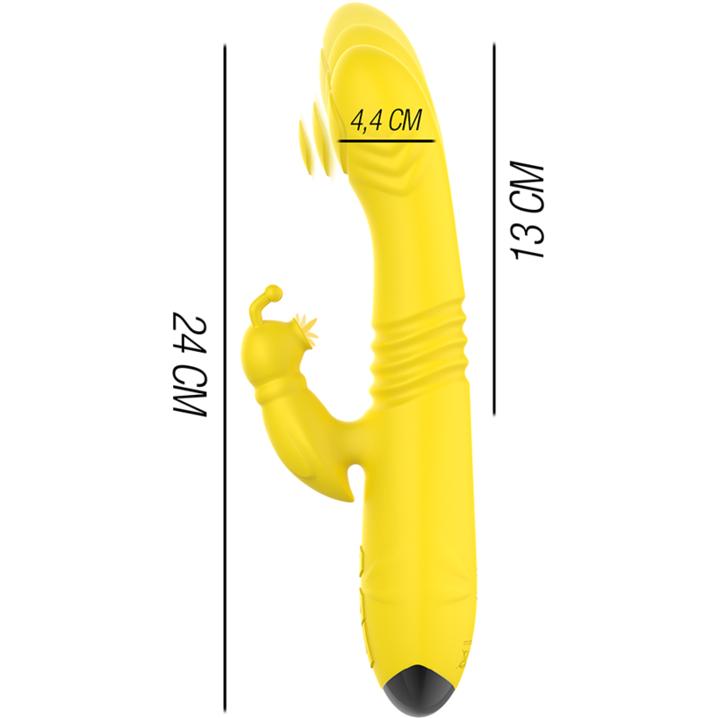 INTENSE - TOKY MULTIFUNCTION VIBRATOR UP & DOWN WITH CLITORAL STIMULATOR YELLOW - Afbeelding 3