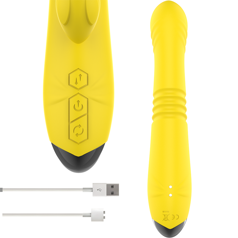 INTENSE - TOKY MULTIFUNCTION VIBRATOR UP & DOWN WITH CLITORAL STIMULATOR YELLOW - Afbeelding 2