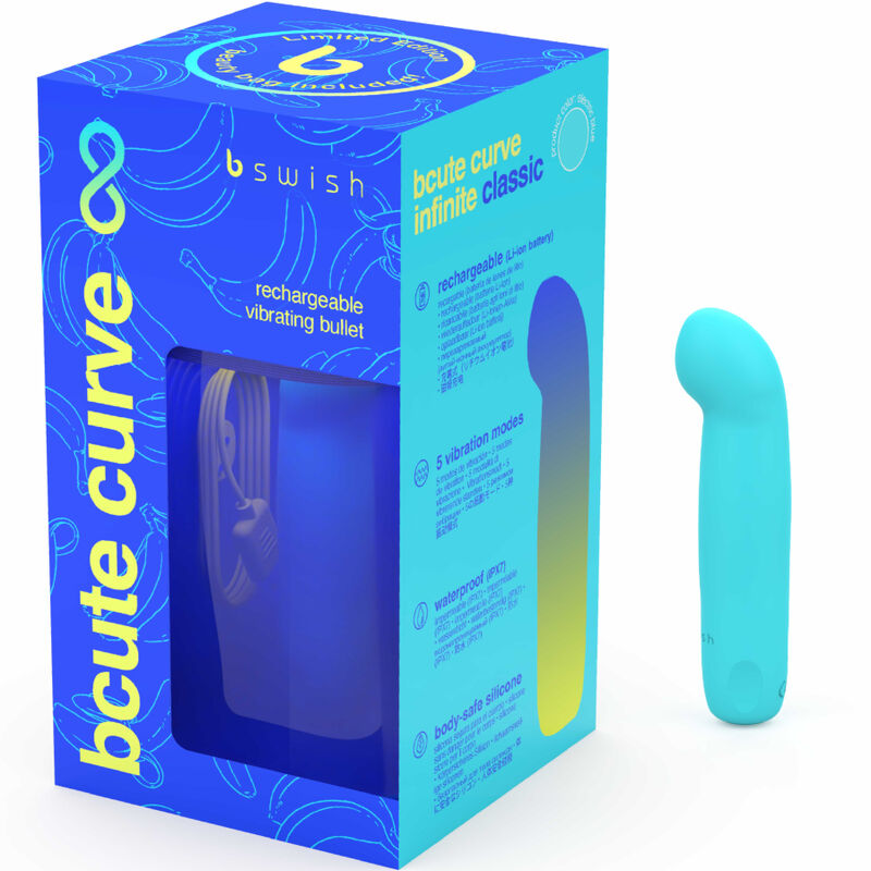 B SWISH - BCUTE CURVE INFINITE CLASSIC LIMITED EDITION BLUE SILICONE RECHARGEABLE VIBRATOR - Afbeelding 2