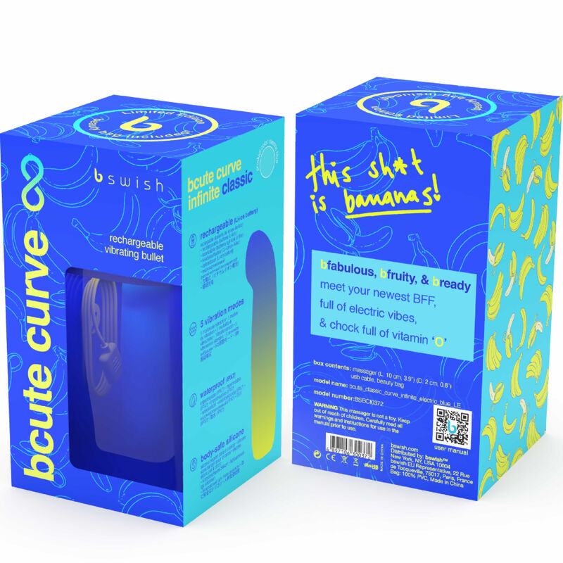 B SWISH - BCUTE CURVE INFINITE CLASSIC LIMITED EDITION BLUE SILICONE RECHARGEABLE VIBRATOR - Afbeelding 3