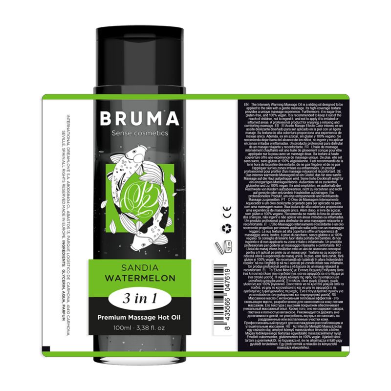 BRUMA - PREMIUM MASSAGE HOT OIL WATERMELON 3 IN 1 - 100 ML - Afbeelding 3