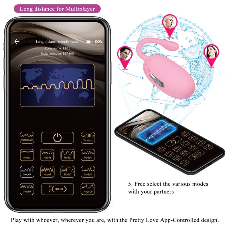 PRETTY LOVE - DOREEN PINK RECHARGEABLE VIBRATING EGG - Afbeelding 11