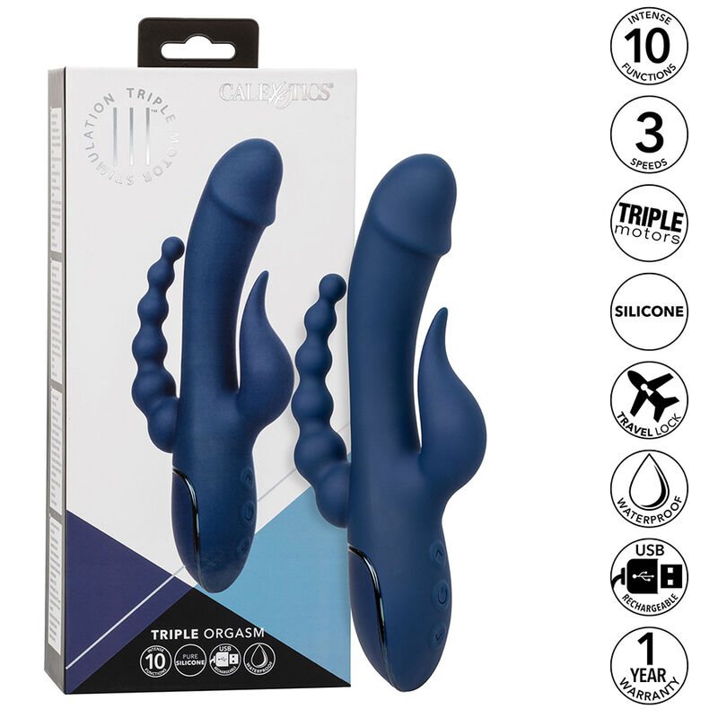 CALEXOTICS - VIBRATOR TRIPLE ORGASM BLUE - Afbeelding 11