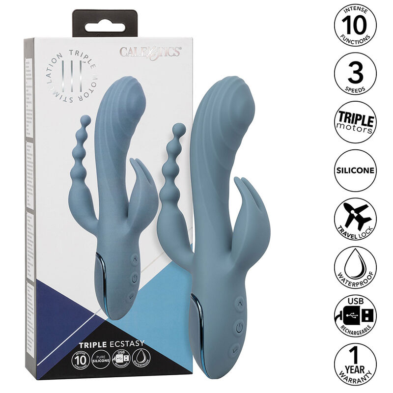 CALEXOTICS - VIBRATOR TRIPLE ECSTASY GREY - Afbeelding 11