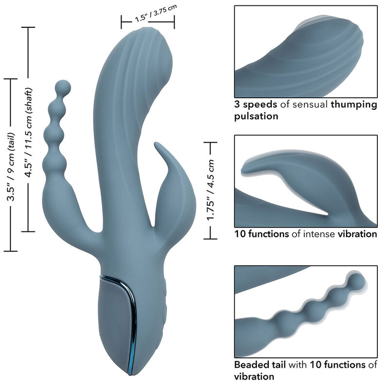 CALEXOTICS - VIBRATOR TRIPLE ECSTASY GREY - Afbeelding 5