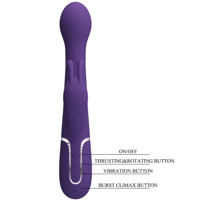 PRETTY LOVE - DEJON RABBIT VIBRATOR 3 IN 1 MULTIFUNCTION PURPLE - Afbeelding 11