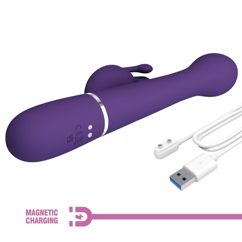PRETTY LOVE - DEJON RABBIT VIBRATOR 3 IN 1 MULTIFUNCTION PURPLE - Afbeelding 9