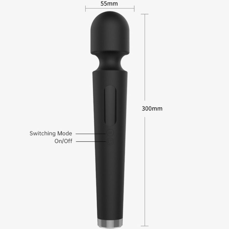 ARMONY - X POWER LARGE MASSAGER & VIBRATOR 7 VIBRATIONS BLACK - Afbeelding 2