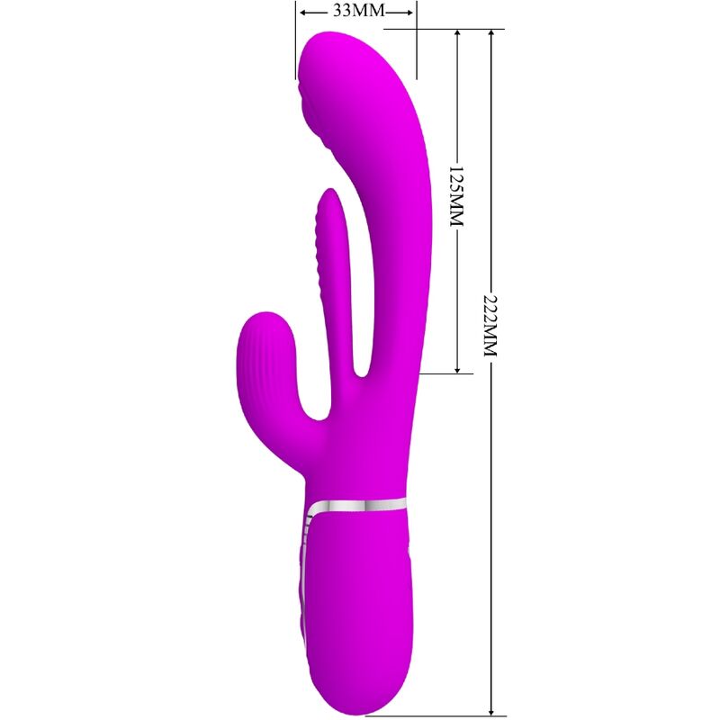 PRETTY LOVE - SHANIA TRIPLE RABBIT VIBRATOR MULTIFUNCTION PINK - Afbeelding 7