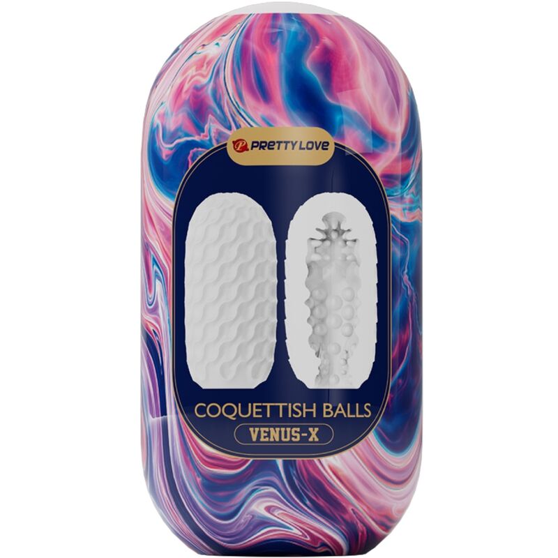 PRETTY LOVE - COQUETTISH BALLS SILICONE MALE MASTURBATOR WHITE - Afbeelding 4