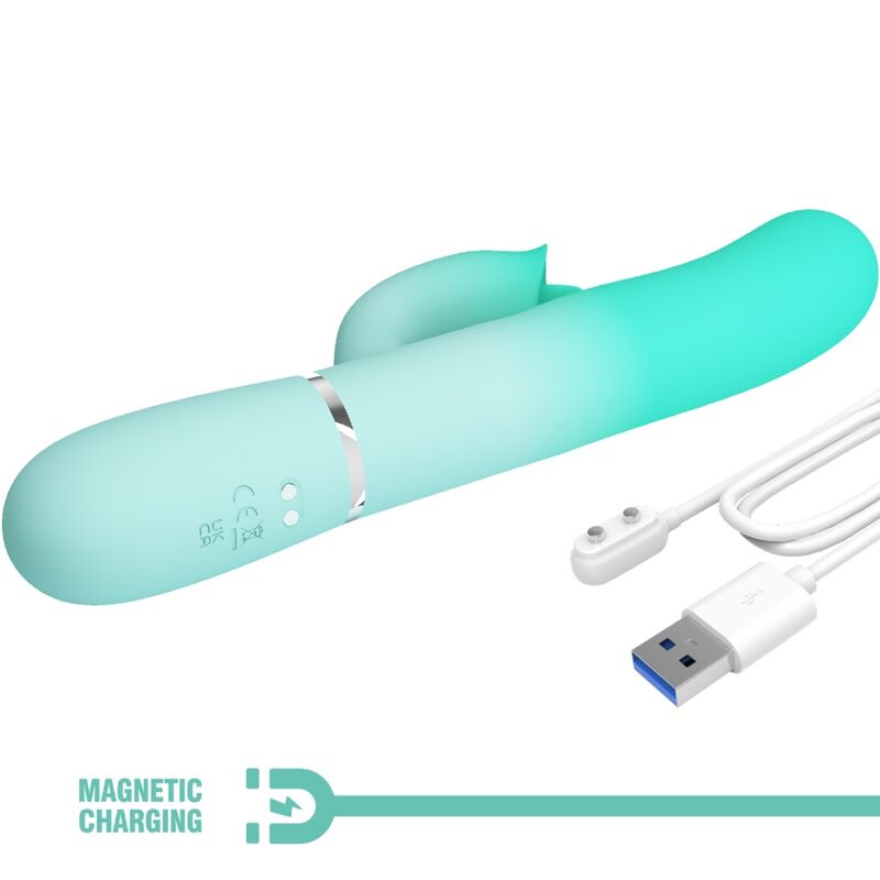 PRETTY LOVE - GIGI MULTIFUNCTION RABBIT VIBRATOR AQUA GREEN - Afbeelding 6