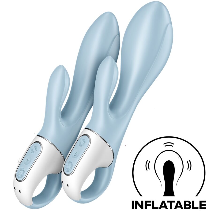 SATISFYER - AIR PUMP BUNNY 1 INFLATABLE RABBIT VIBRATOR BLUE - Afbeelding 5