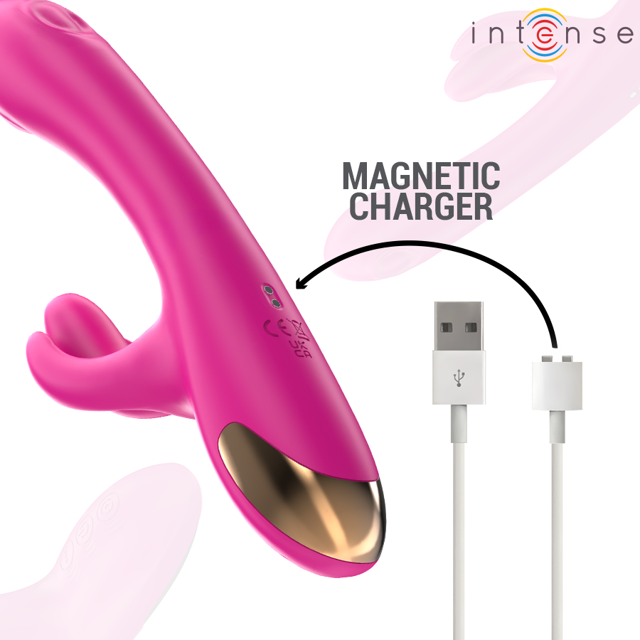 INTENSE - BRITNEY MULTIFUNCTION RABBIT VIBRATOR 23 CM PINK - Afbeelding 3