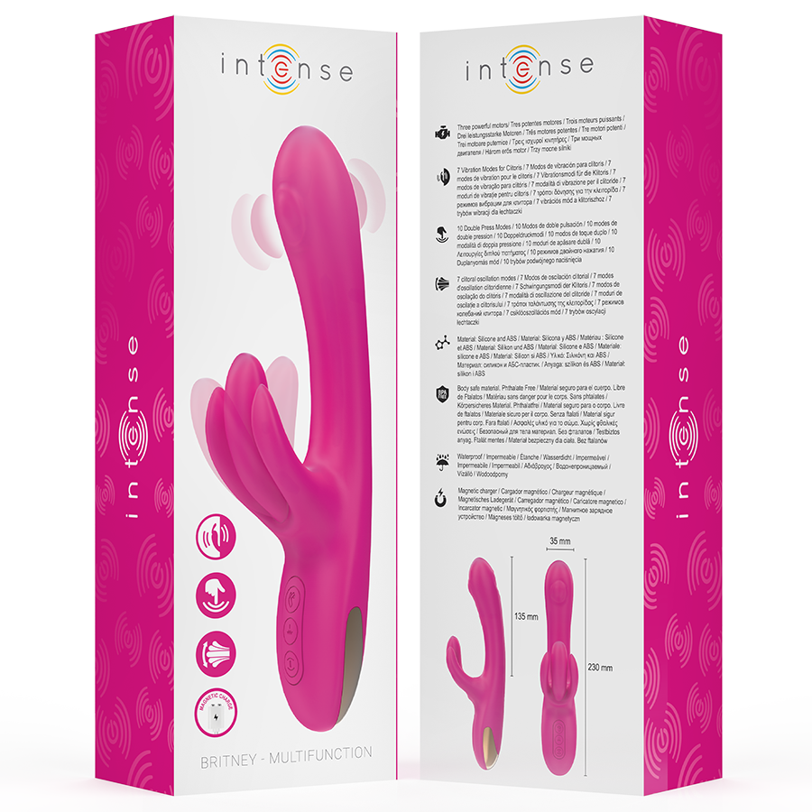INTENSE - BRITNEY MULTIFUNCTION RABBIT VIBRATOR 23 CM PINK - Afbeelding 7
