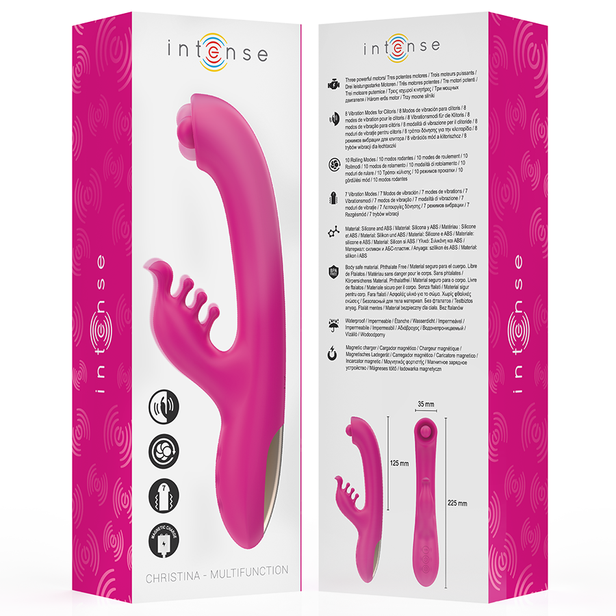 INTENSE - CHRISTINA MULTIFUNCTION RABBIT VIBRATOR 22.5 CM PINK - Afbeelding 8