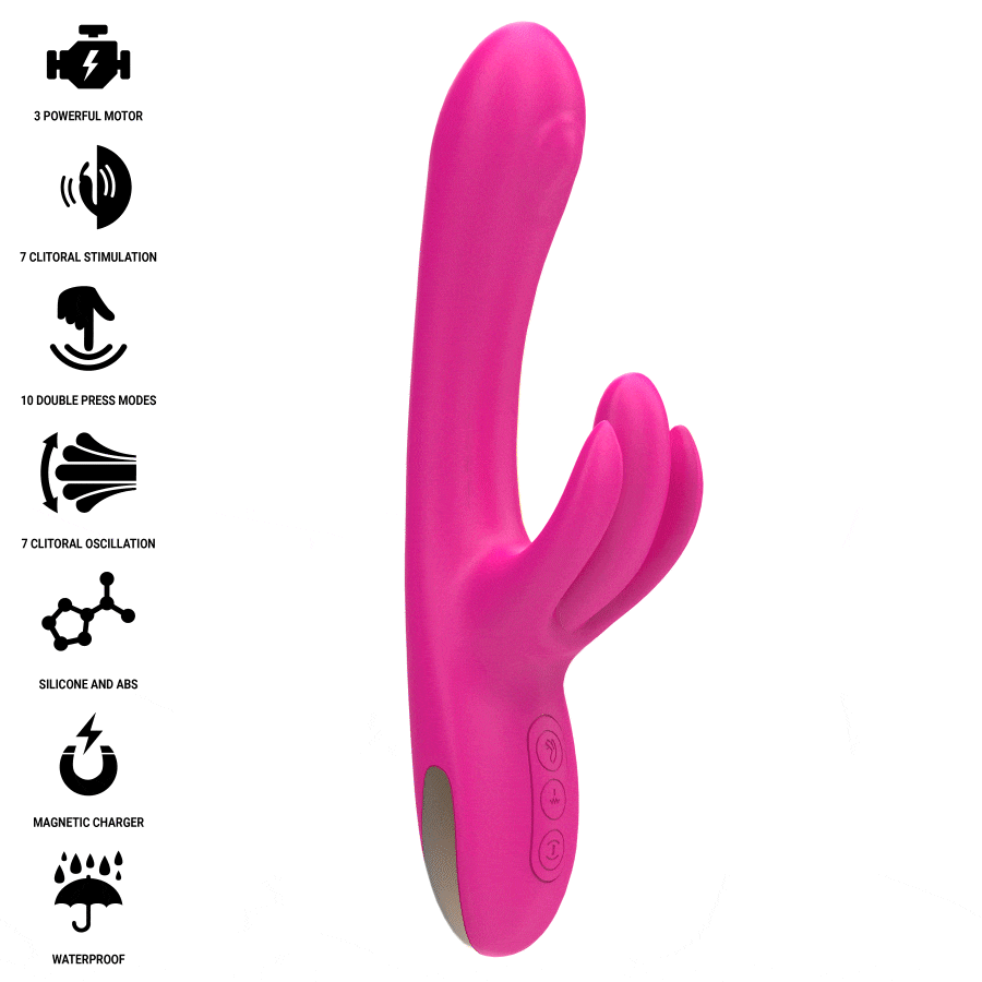 INTENSE - BRITNEY MULTIFUNCTION RABBIT VIBRATOR 23 CM PINK - Afbeelding 8