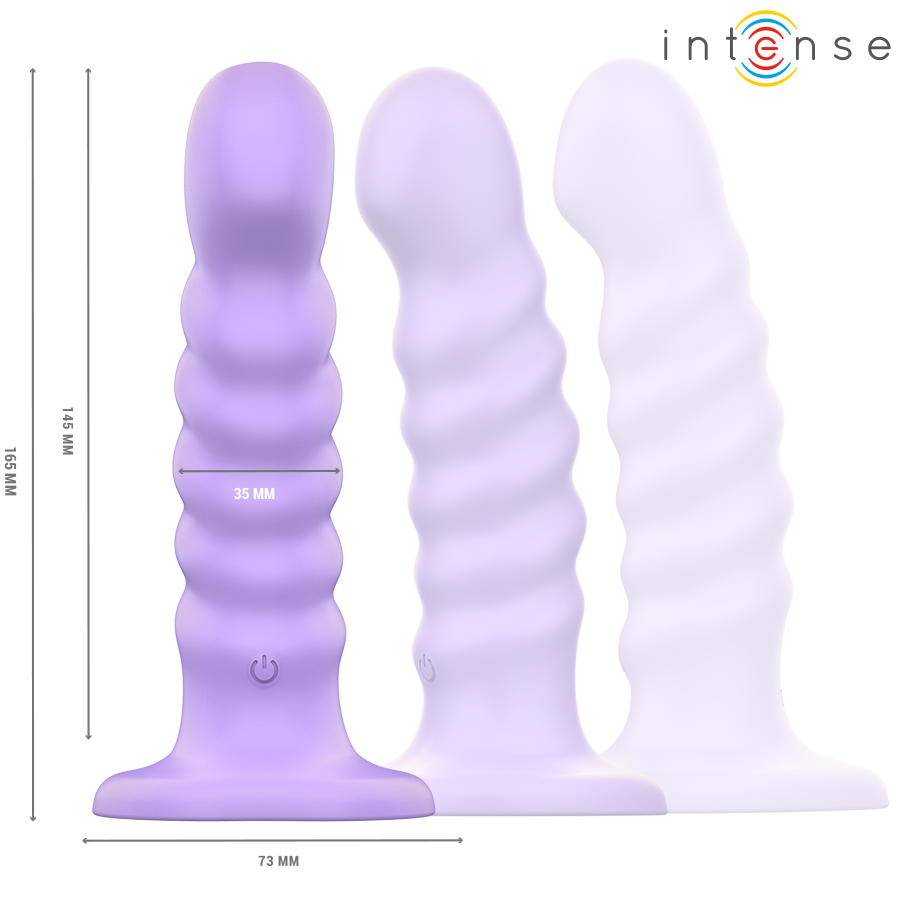 INTENSE - BRENDA VIBRATOR SIZE M SPIRAL DESIGN 10 VIBRATIONS PURPLE REMOTE CONTROL - Afbeelding 2