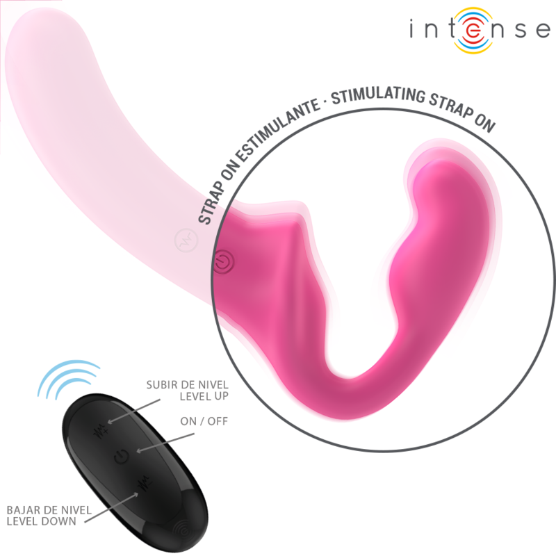 INTENSE - AMY DOUBLE VIBRATOR 20 CM PINK REMOTE CONTROL - Afbeelding 4
