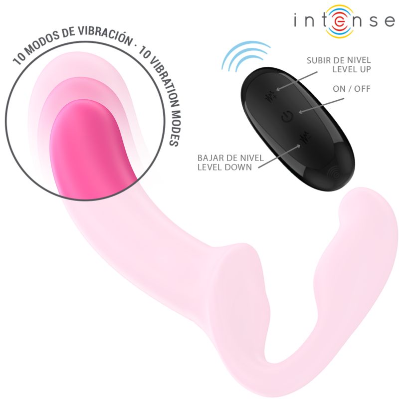 INTENSE - AMY DOUBLE VIBRATOR 20 CM PINK REMOTE CONTROL - Afbeelding 5