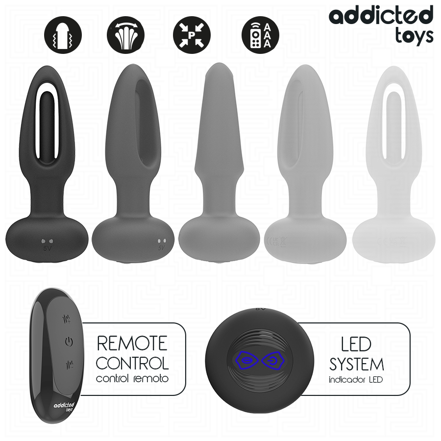 ADDICTED TOYS - ANAL PLUG WITH VIBRATING TONGUE AND REMOTE CONTROL - Afbeelding 4