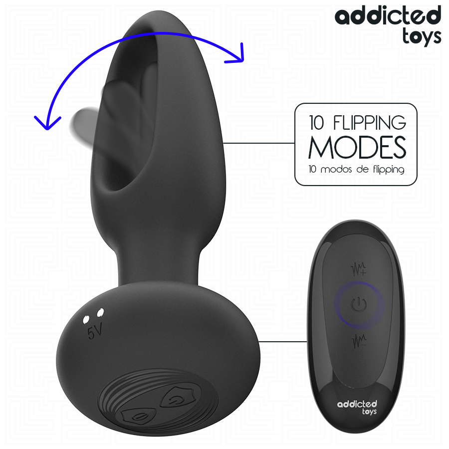 ADDICTED TOYS - ANAL PLUG WITH VIBRATING TONGUE AND REMOTE CONTROL - Afbeelding 7