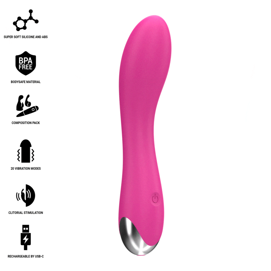 INTENSE - CHER VIBRATOR WITH 20 PATTERNS AND INTERCHANGEABLE HEADS - Afbeelding 2