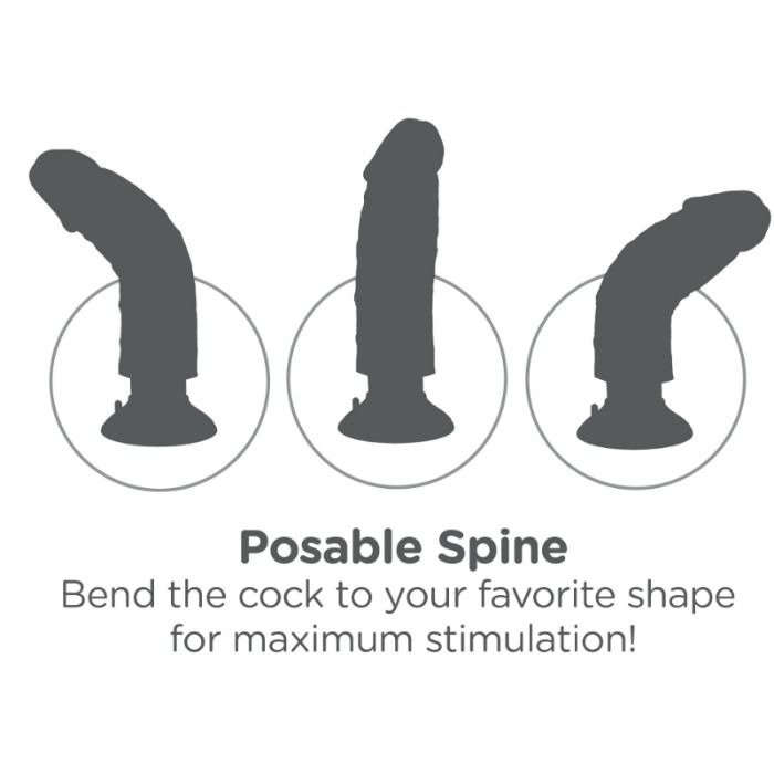KING COCK - 25.5 CM VIBRATING COCK WITH BALLS FLESH - Afbeelding 7