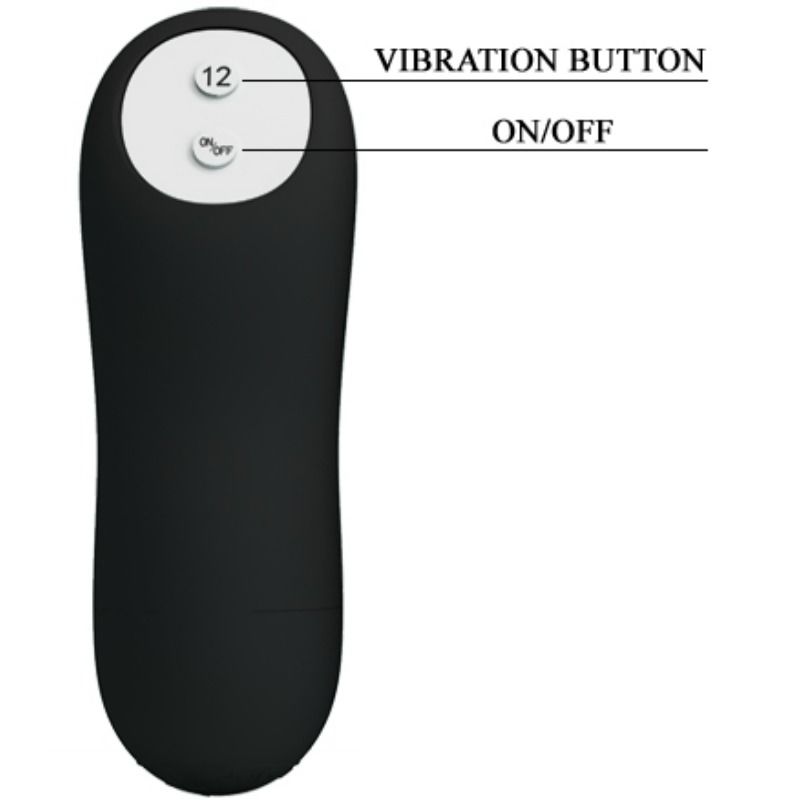 PRETTY LOVE - SILICONE ANAL PLUG PENIS FORM AND 12 VIBRATION MODES BLACK - Afbeelding 5