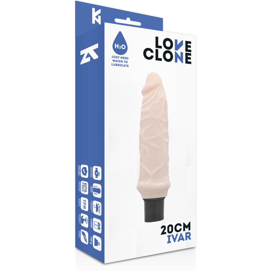 LOVECLONE - IVAR SELF LUBRICATION VIBRATOR 20 CM -O- 3.7 CM - Afbeelding 4