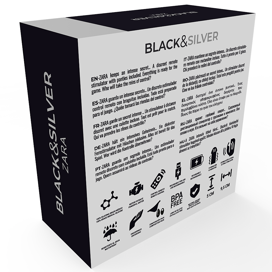 BLACK&SILVER - ZARA REMOTE CONTROL STIMULATOR WITH FREE PANTY - Afbeelding 5