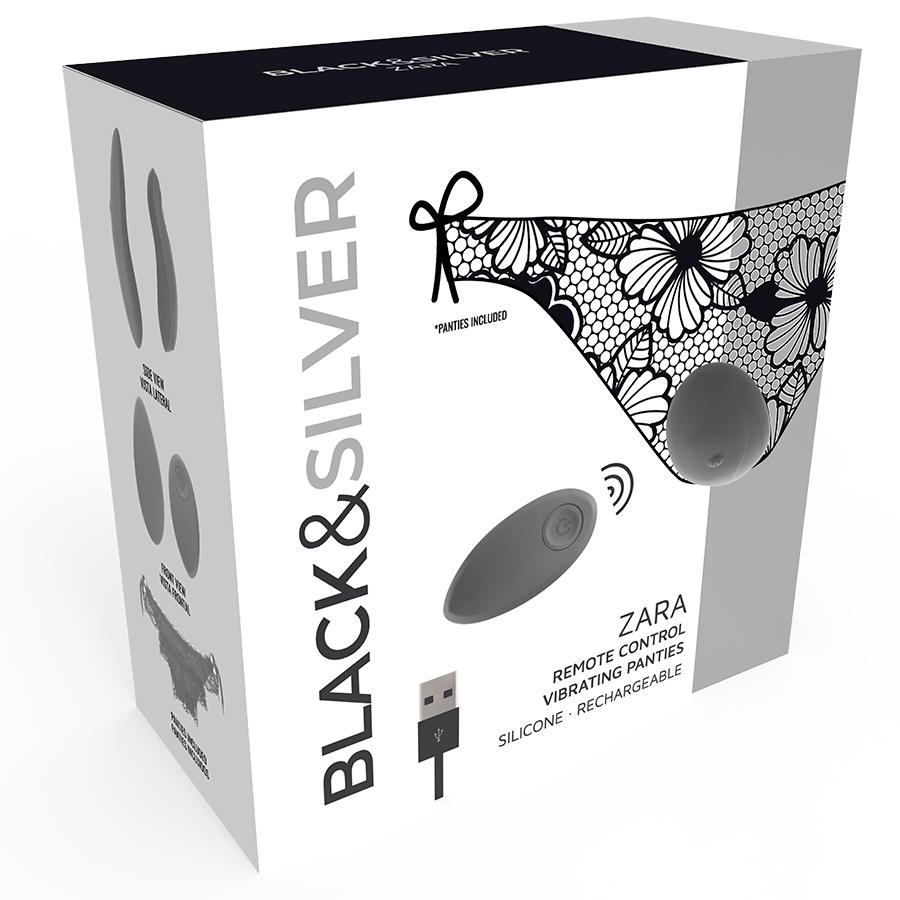 BLACK&SILVER - ZARA REMOTE CONTROL STIMULATOR WITH FREE PANTY - Afbeelding 2