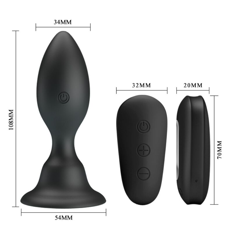 MR PLAY - ANAL PLUG WITH VIBRATION BLACK REMOTE CONTROL - Afbeelding 5