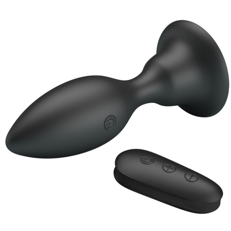 MR PLAY - ANAL PLUG WITH VIBRATION BLACK REMOTE CONTROL - Afbeelding 2