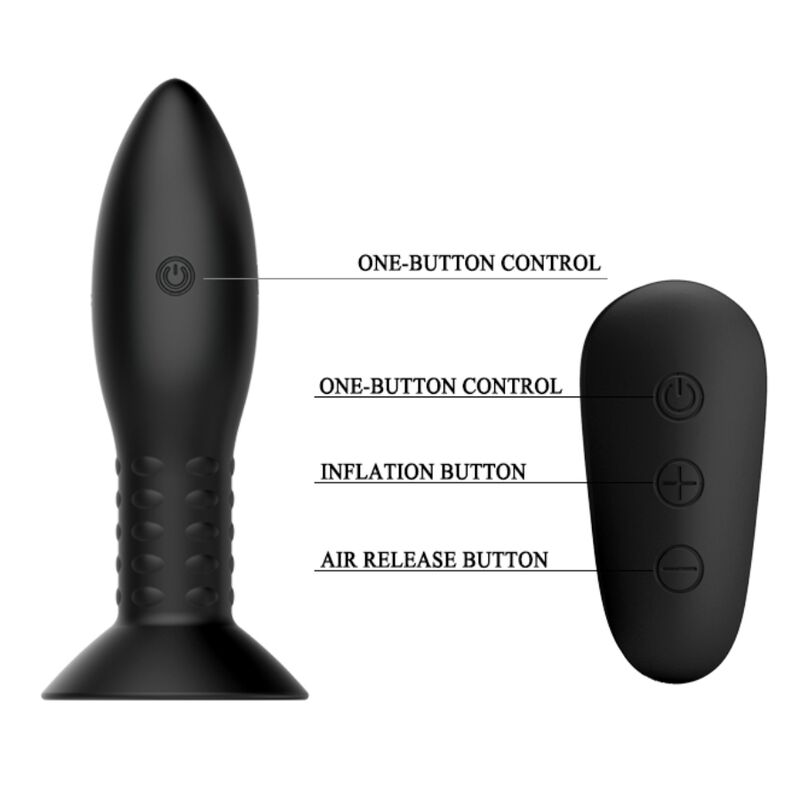 MR PLAY - PLUG WITH BLACK ROTATING BALLS REMOTE CONTROL - Afbeelding 4