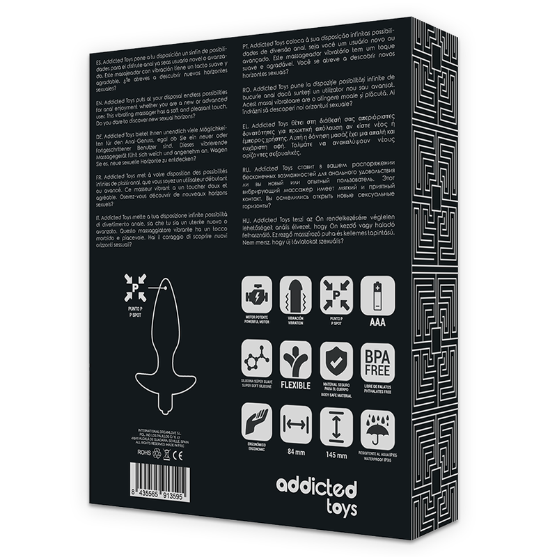 ADDICTED TOYS - MASSAGER PLUG ANAL WITH VIBRATION BLACK - Afbeelding 6