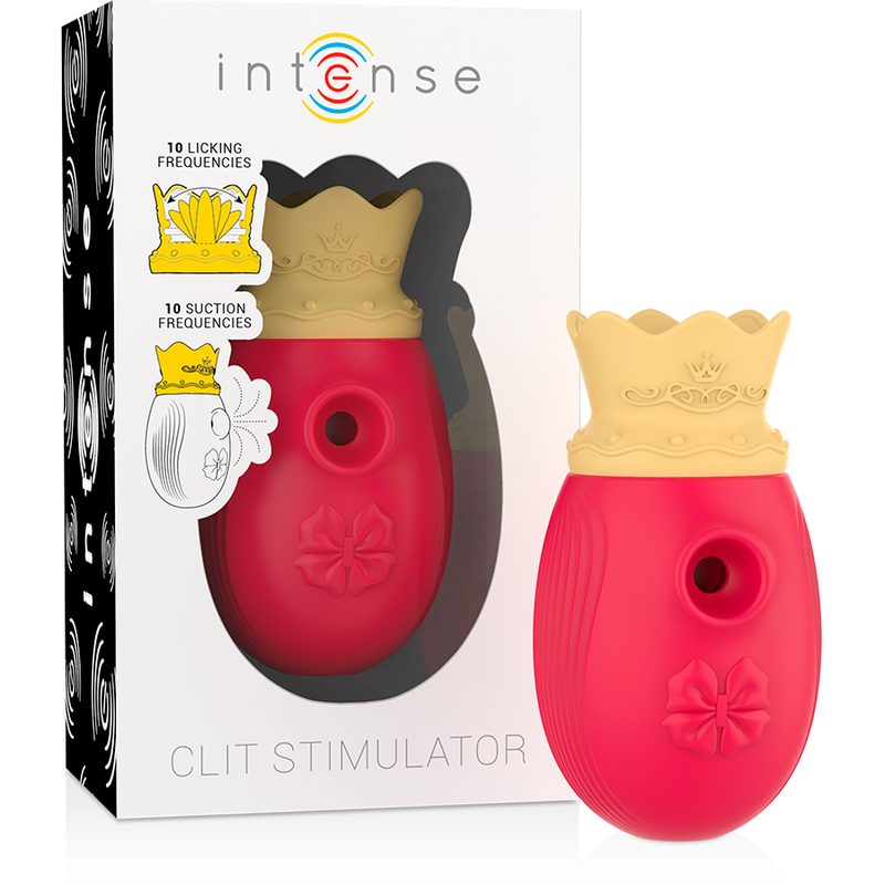 INTENSE - CLITORIS STIMULATOR 10 SUCTION AND LICKING MODES - RED - Afbeelding 2