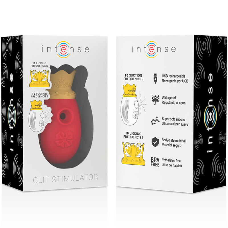 INTENSE - CLITORIS STIMULATOR 10 SUCTION AND LICKING MODES - RED - Afbeelding 8