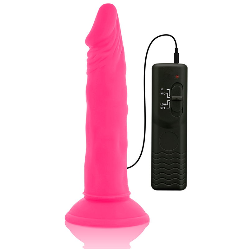 DIVERSIA - FLEXIBLE VIBRATING DILDO PINK 23 CM -O- 4.3 CM - Afbeelding 4