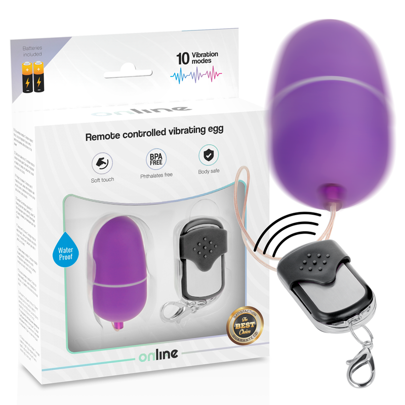ONLINE - REMOTE CONTROL VIBRATING EGG M PURPLE - Afbeelding 5