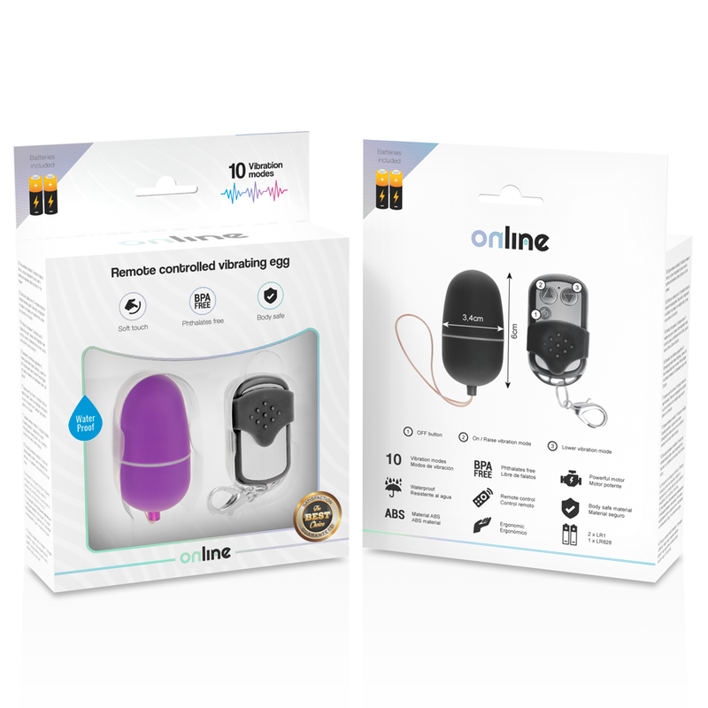 ONLINE - REMOTE CONTROL VIBRATING EGG M PURPLE - Afbeelding 3