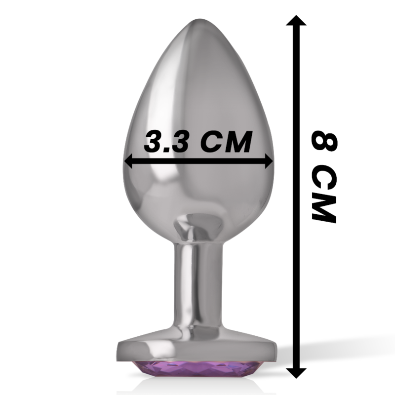 INTENSE - ALUMINUM METAL ANAL PLUG WITH VIOLET CRYSTAL SIZE M - Afbeelding 3