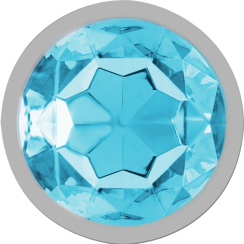 INTENSE - ALUMINUM METAL ANAL PLUG WITH BLUE CRYSTAL SIZE L - Afbeelding 2